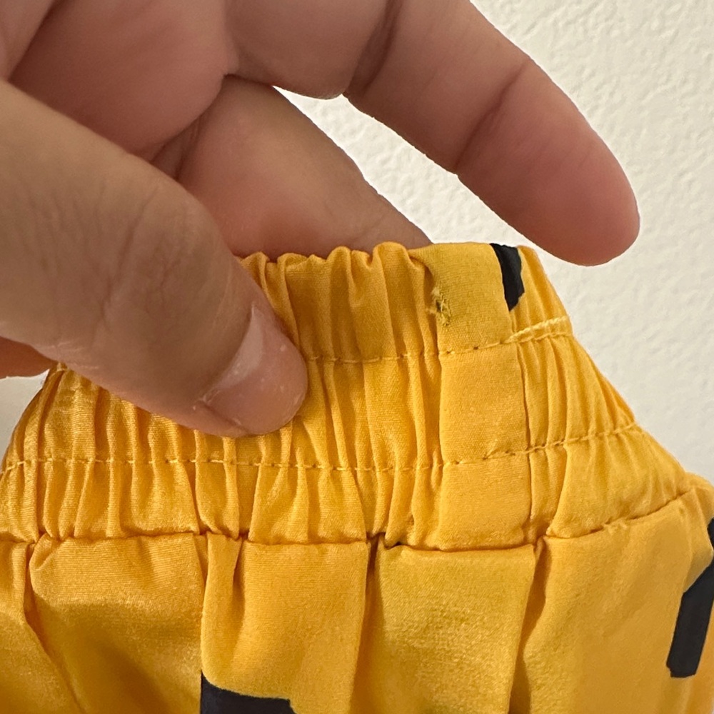 VINTAGE Russ Yellow Polka Dot Pleated Skirt sz 8 - Picture 5 of 5